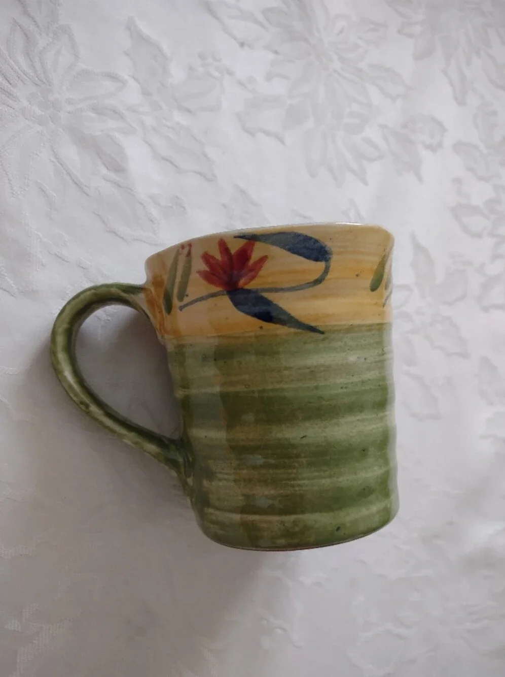 Pier 1 Hand painted Stoneware Elizabeth Ceramic Mug